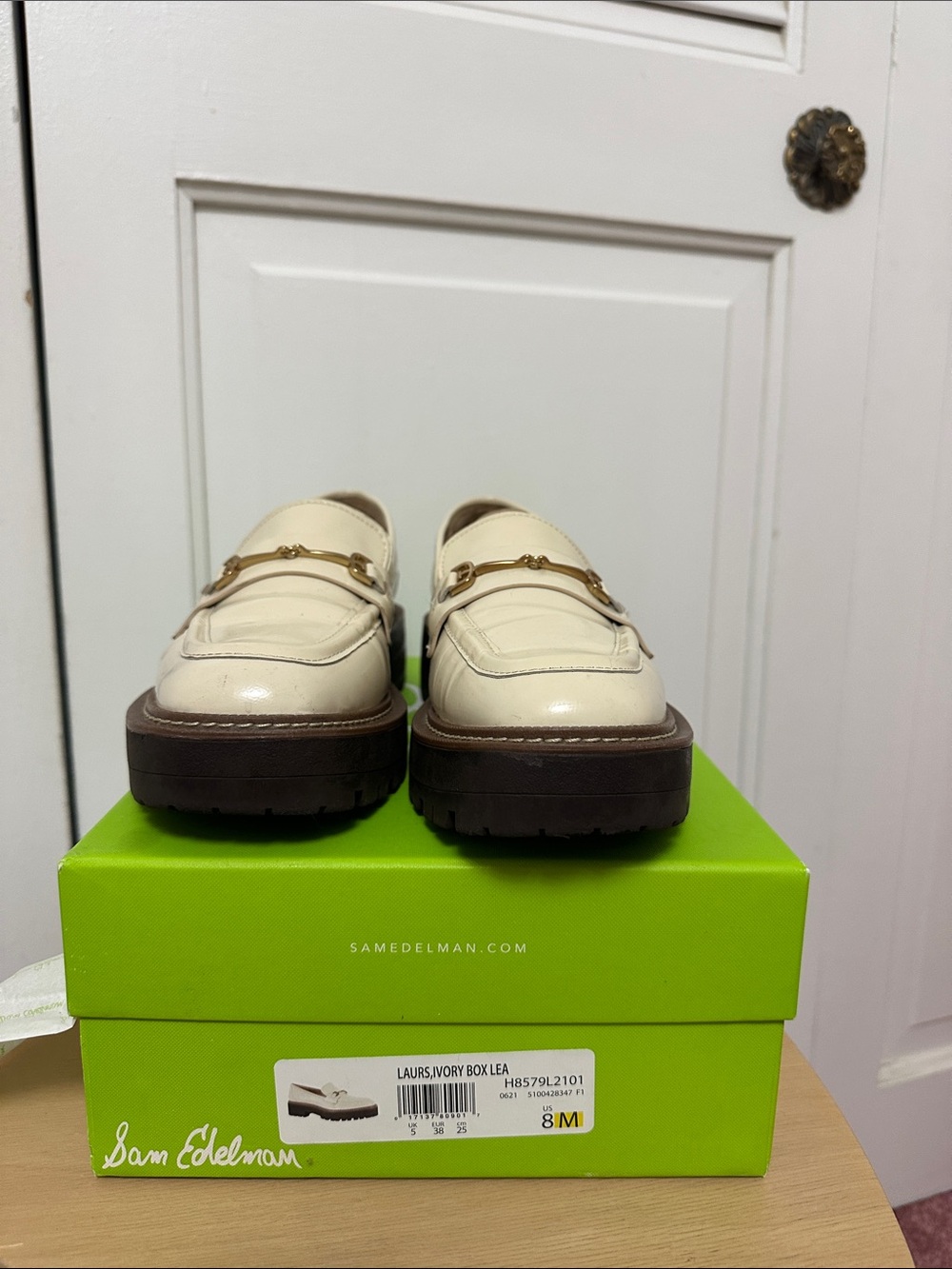 Sam Edelman Ivory Leather Laurs Loafers